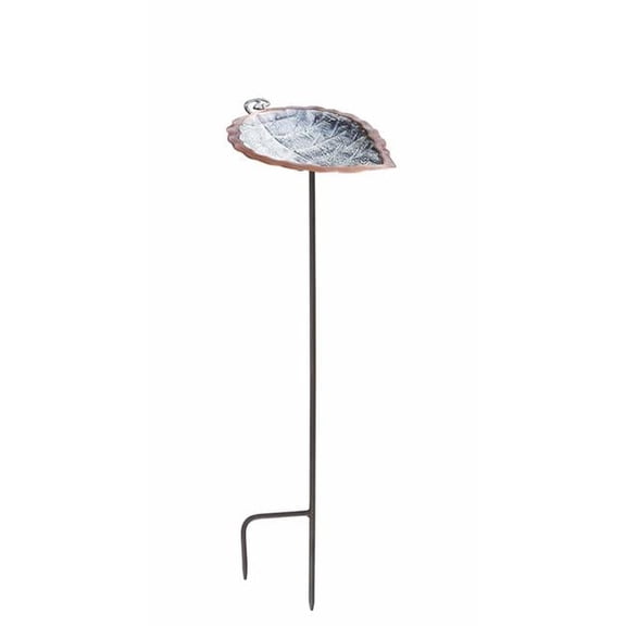 Achla Designs  Aspen Leaf Birdbath w/Stake, 12.5 Inch Long, Antique Brass Plated