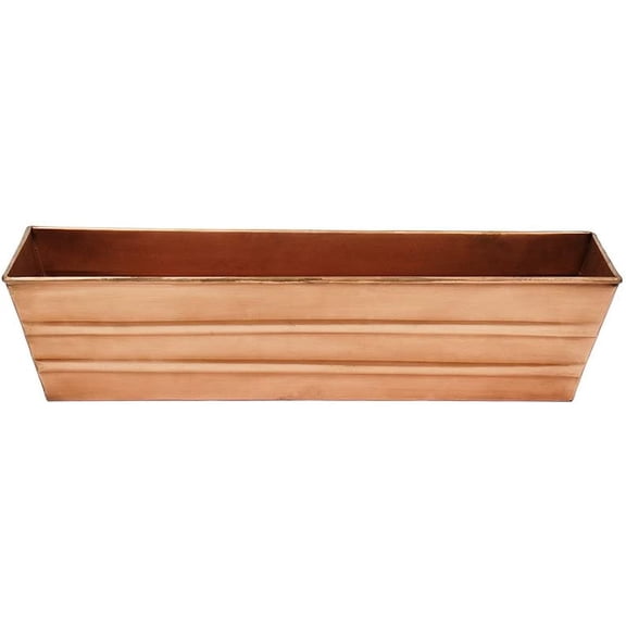Achla Designs Copper PlatedWindow Flower Box Planter-Small (22" L x 6" W x 5" H)