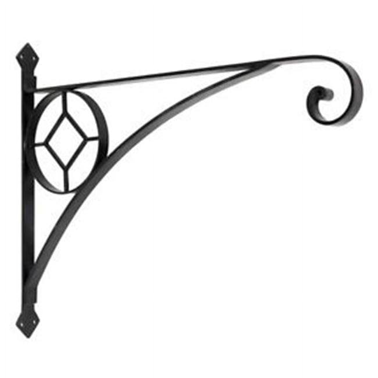 23.5" Black Wrought Iron Geometric Corona Shelf Bracket