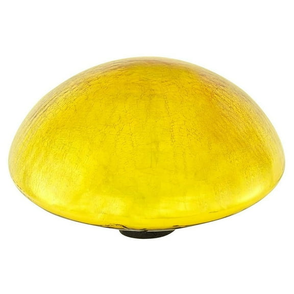 Achla Designs Crackle Glass Garden Toadstool Gazing Ball, Yellow