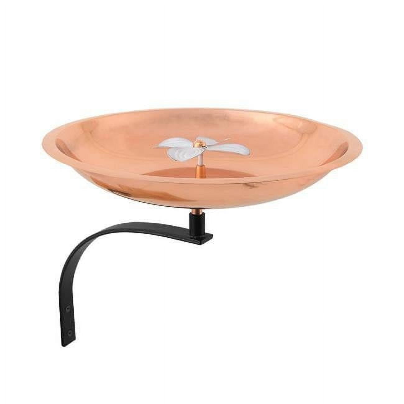 Copper and White Patina Wall-Mounted Dogwood Birdbath