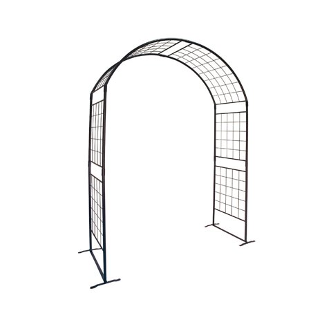 Achla Designs Elegant Handcrafted Monet II Wrought Iron Garden Arbor, 114.5 Inch Tall, Graphite Powder Coated Finish