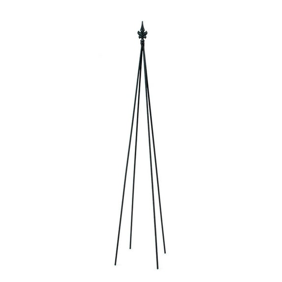 Achla Designs Fleur-De-Lis Garden Trellis Tool, 58 Inch Tall, Black Powder Coat Finish