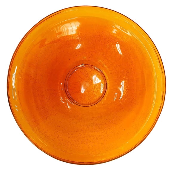 Achla Designs Hand Blown Glass Garden Birdbath with Mini Stand, Mandarin
