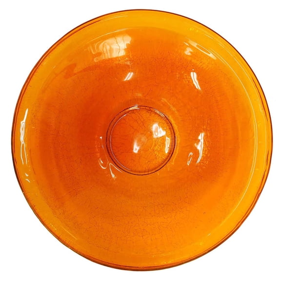 Achla Designs Hand Blown Glass Garden Birdbath with Mini Stand, Mandarin