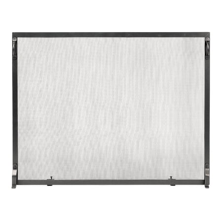 Achla Designs Minuteman International Colonial Flat Fireplace Screen, 38 Inch Long, Graphite Finish