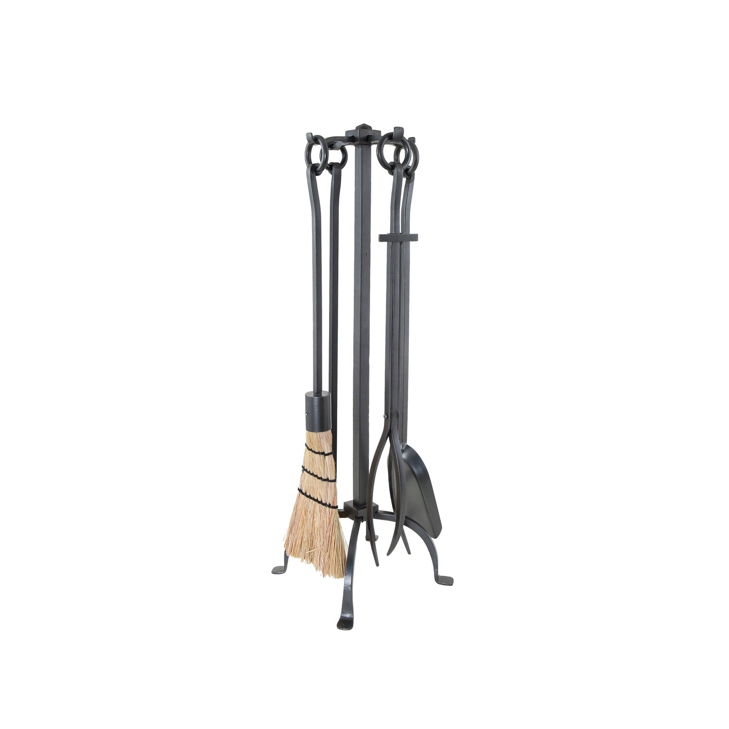 Graphite Wrought Iron 32" English Country Fireplace Tool Set