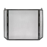 Achla Designs Minuteman International Flat Top Twisted Rope Folding Fireplace Screen, 52 Inch Long, Graphite Finish
