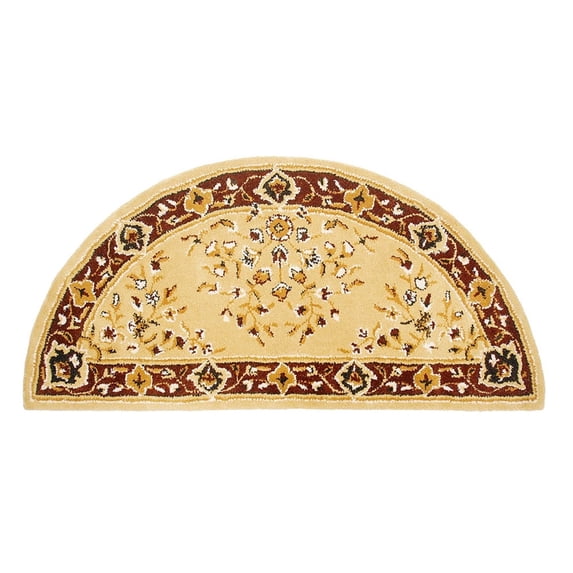 Achla Designs Minuteman International Oriental Half Round Hearth Rug, 56 Inch Long, Beige - 2' x 6' Runner