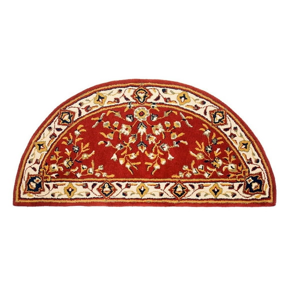 Achla Designs Minuteman International Oriental Half Round Hearth Rug, 56 Inch Long, Burgundy - 2' x 6' Runner
