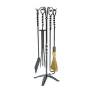Achla Designs Minuteman International Rope Fireplace Set of 4 Tools, 32 Inch Tall, Graphite Finish