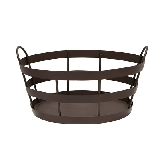 Achla Designs Minuteman International Shaker Log Bin Basket w/Handles, 23 Inch Long, Roman Bronze
