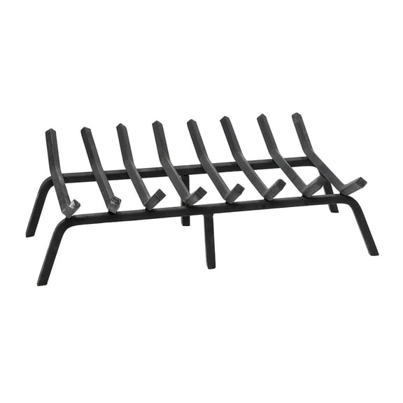 Achla Designs Minuteman International Sturdy Non-Tapered Hearth Grate for Logs, 28 Inch Long, Black