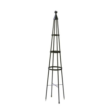 Achla Designs Obelisk Garden Trellis, 60 Inch Tall, Graphite Powder Coat Finish