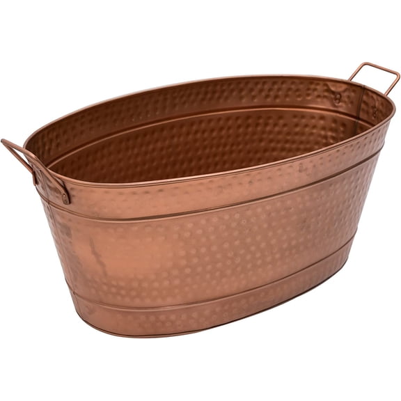 Achla Designs Oval Hammered Copper Plated Galvanized Tub | Hammered Copper Plated, Galvanized