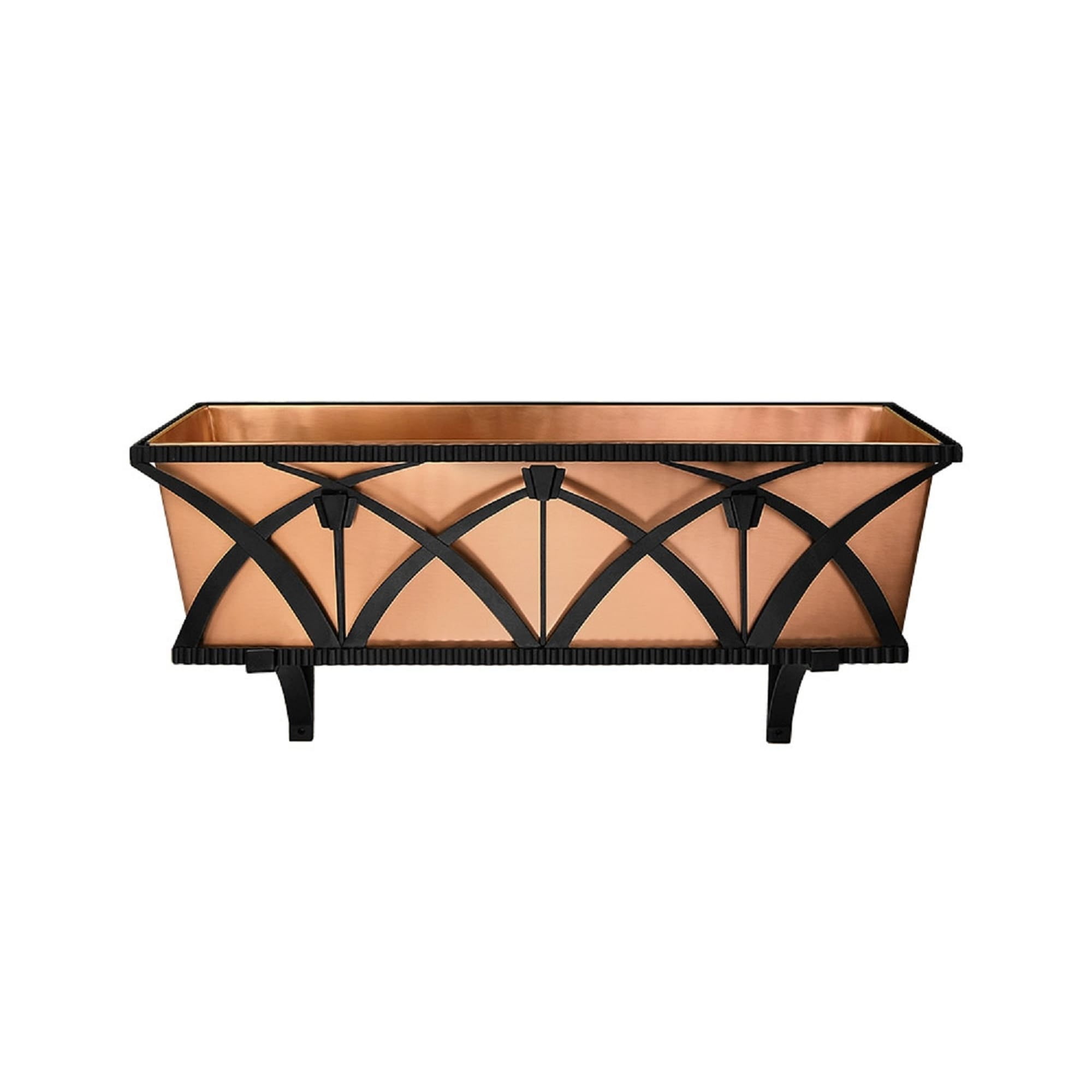 36" Copper and Black Tapered Window Box Planter