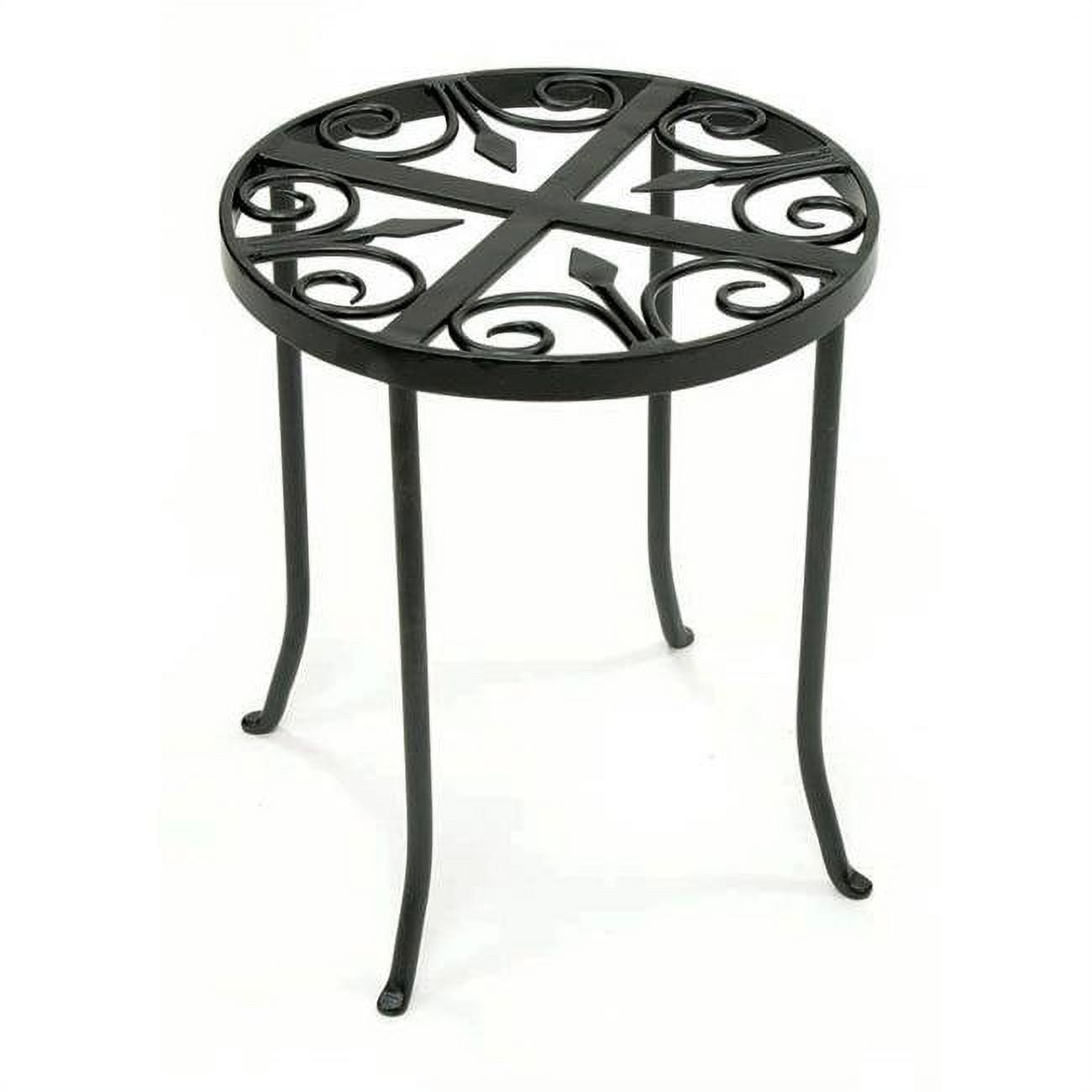 Graphite Wrought Iron Round Trivet Plant Stand