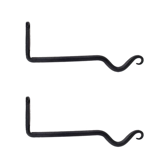 Achla Designs Set of 2 Outdoor Garden Upturned Hanger Hooks, 8 Inch Long, Black Powder Coat Finish