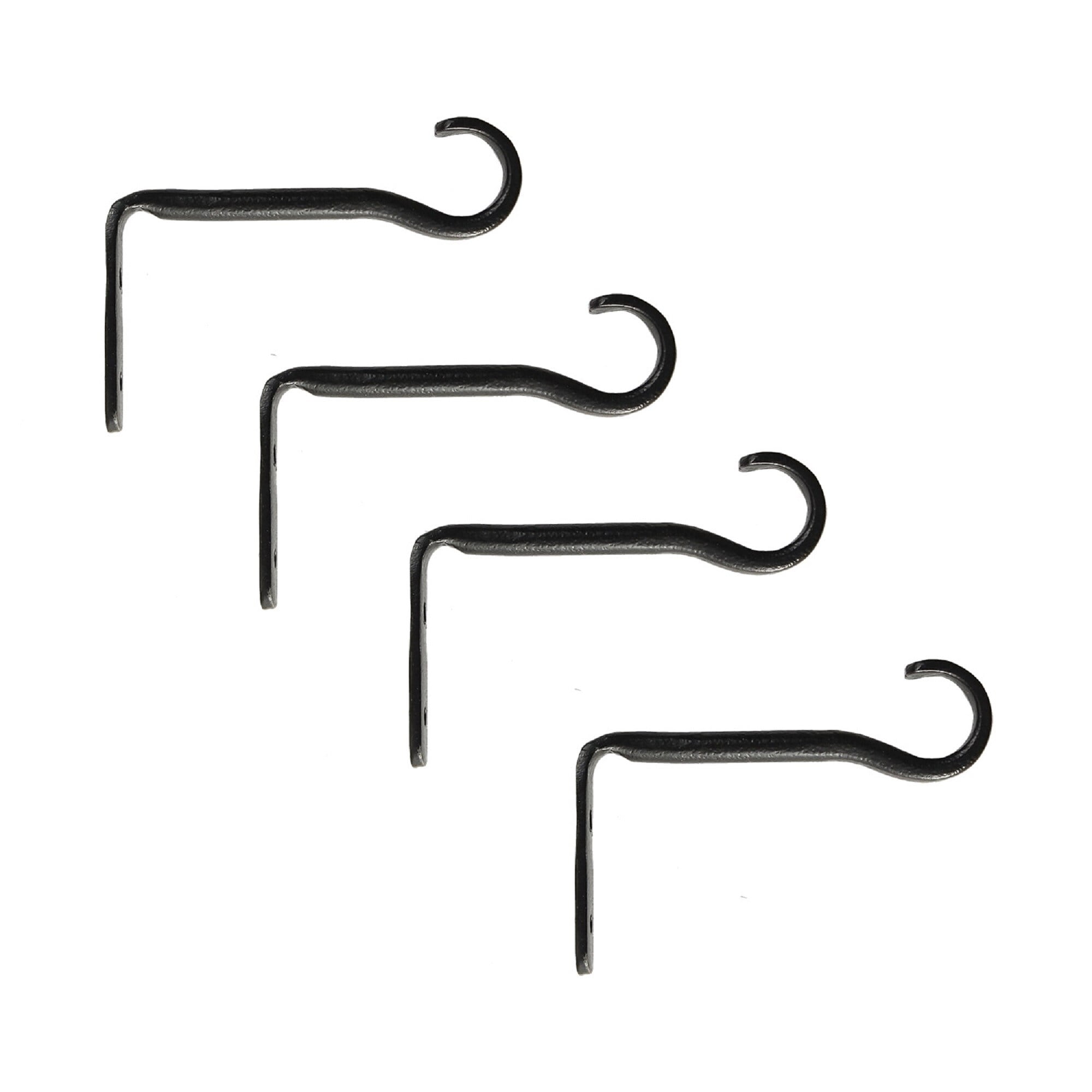 Black Powder Coated Wrought Iron Trellis Wall Brackets Set of 4