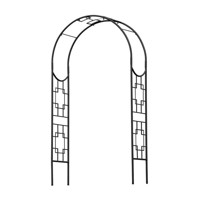 Elegant Graphite Iron Garden Arbor - 22"x98"x52"
