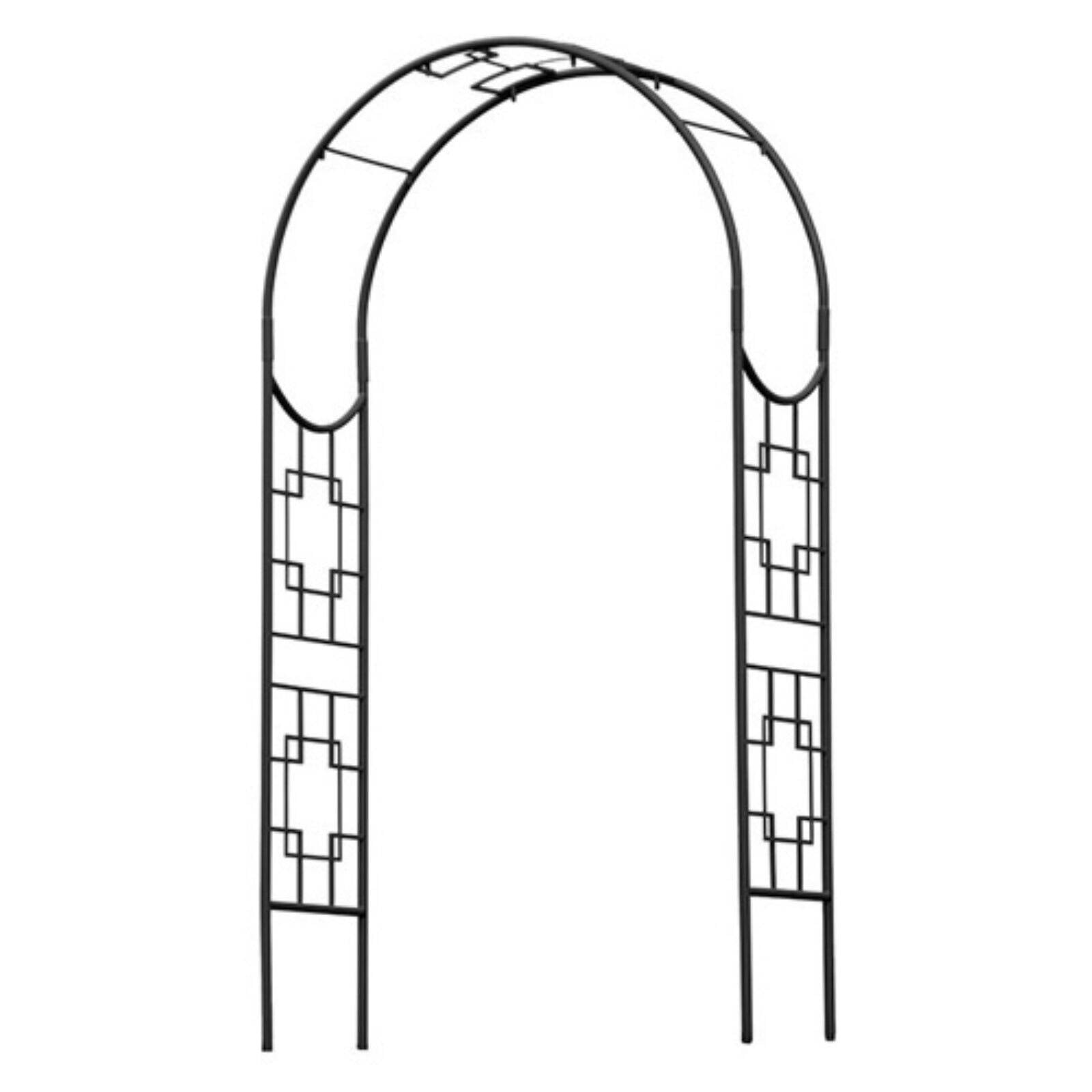 Elegant Graphite Iron Garden Arbor - 22"x98"x52"