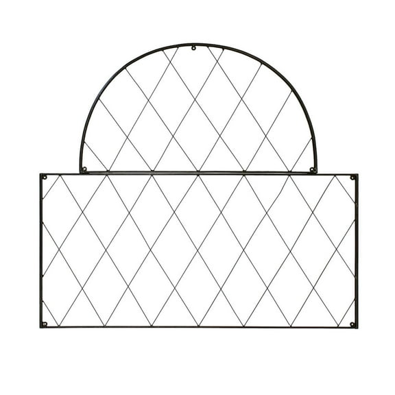 Achla Designs Traditional Oxfordshire Decorative Garden Trellis of 2 Pieces, 46 Inch Wide, Black Powder Coat Finish