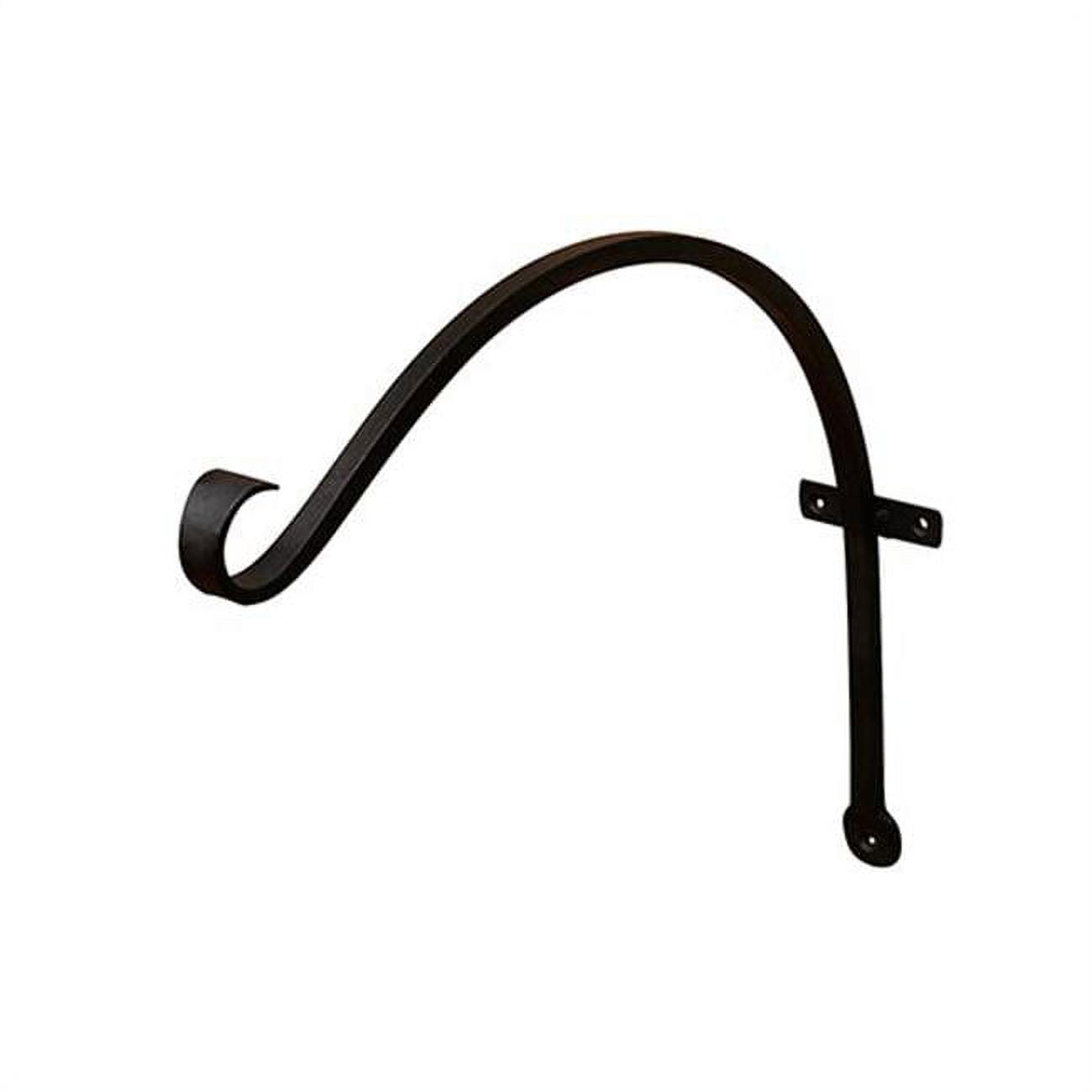 18-Inch Black Wrought Iron Curved Wall Bracket Hook