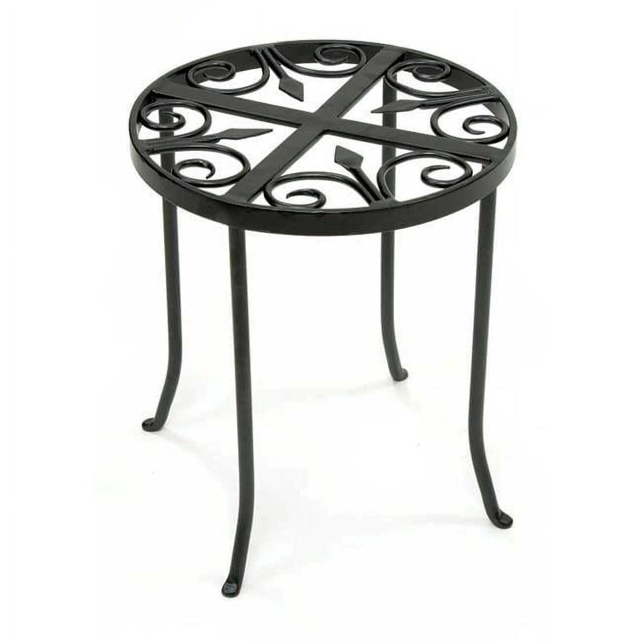 Graphite Wrought Iron Round Trivet Plant Stand