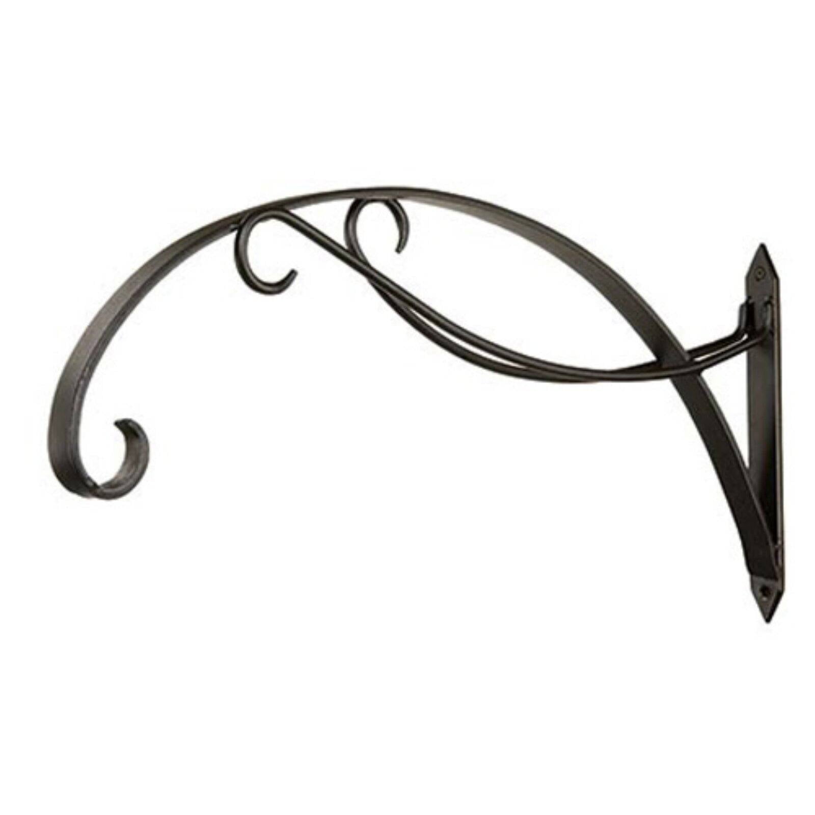 Black Steel Scroll Bracket for Large Hanging Baskets
