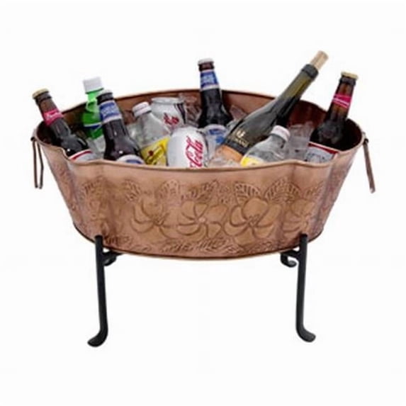 Achla Embossed Tub Galvanized Steel - Copper