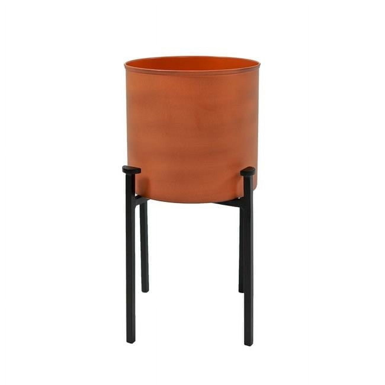 Eileen Black Wrought Iron Planter with Burnt Sienna Bowl