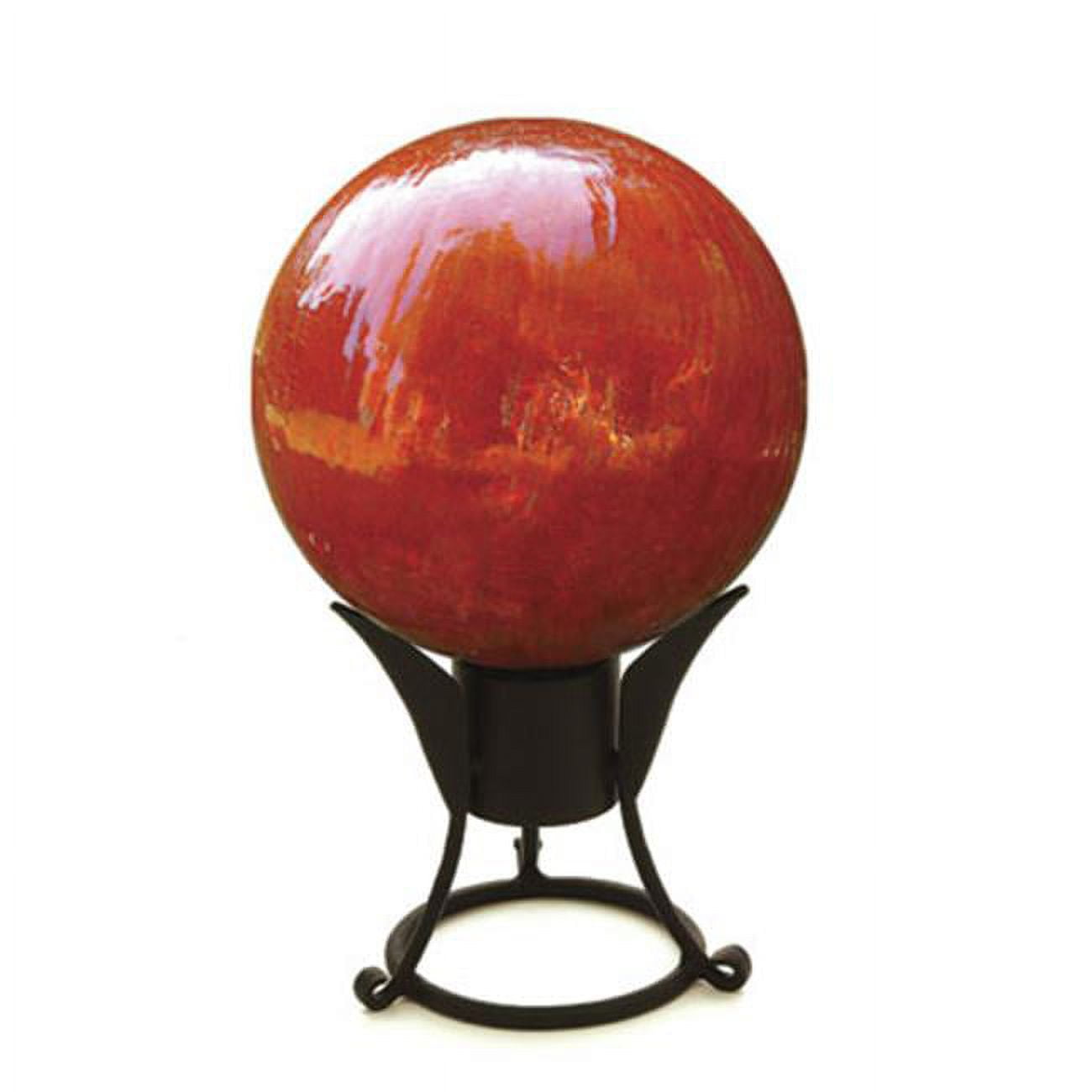 Mandarin Crackle Blown Glass 12" Halloween Gazing Globe