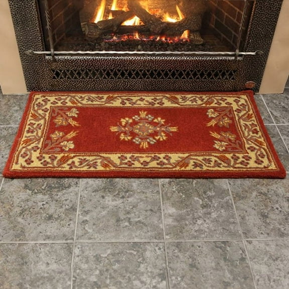 Achla Jardin Rectangular Rug, Vermillion