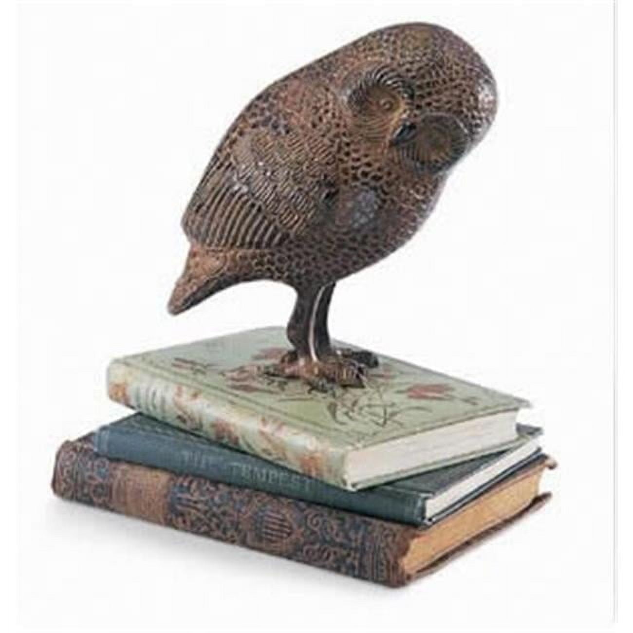 Bronze Cast Aluminum Owl Garden Statue, 5" Tall