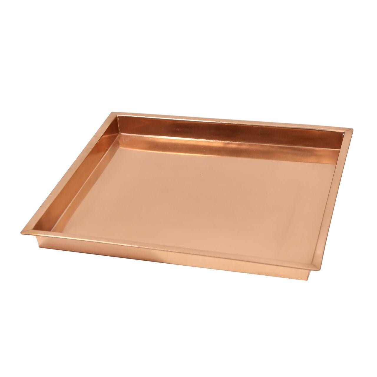 15" Square Copper Plated Stainless Steel Decorative Tray