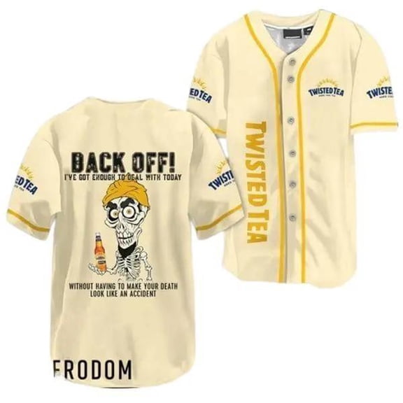 Achmed Back Off With Twisted Tea Baseball Jersey Beer Lover Baseball Jersey Gift For Him F