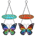 thumbnail image 1 of Achort 2pcs Butterfly Wall Decor Welcome Sign, Metal Outdoor Hanging Decor Wall Art, 13.4"x6.3", 1 of 7
