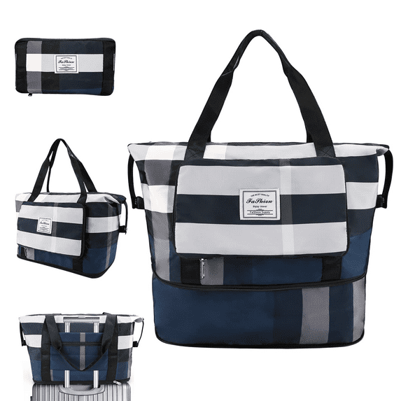 Achort Large Capacity Folding Travel Bag, Portable Waterproof Oxford Fabric Duffel Bag - Blue