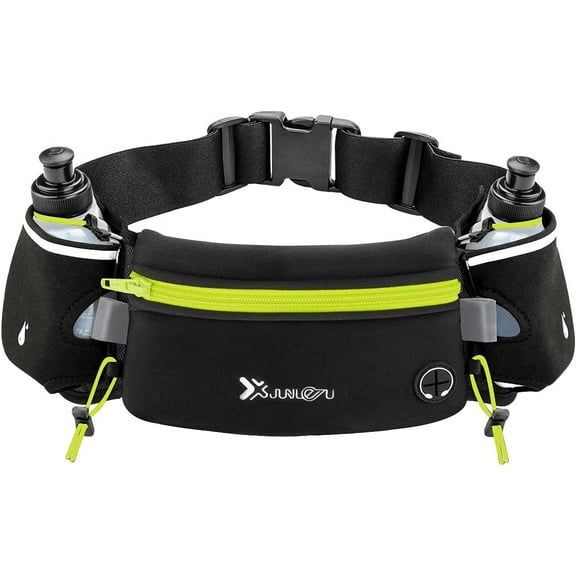 Achort Running Belt with Water Bottles, Adjustable Water Belts for Woman & Men - Green