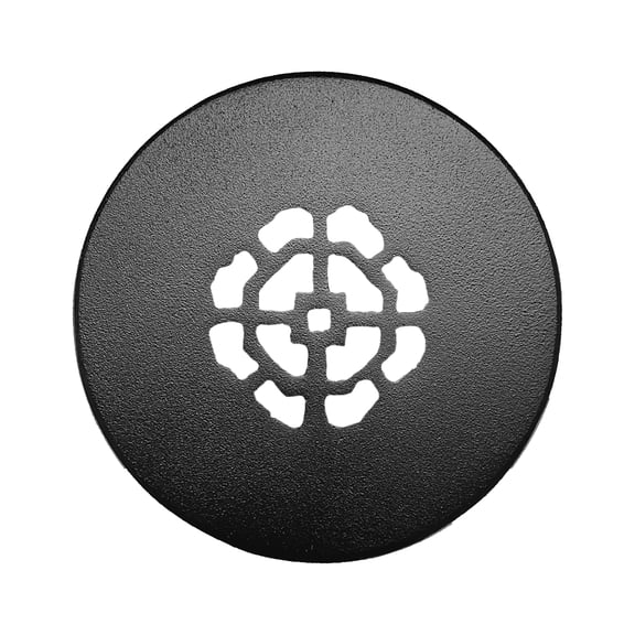 Achtek 2.5" Duct Opening Solid Cast Aluminum Round Grille ( 4" Round Overall) | Powder Coated Black - Without Screw Holes For Floor