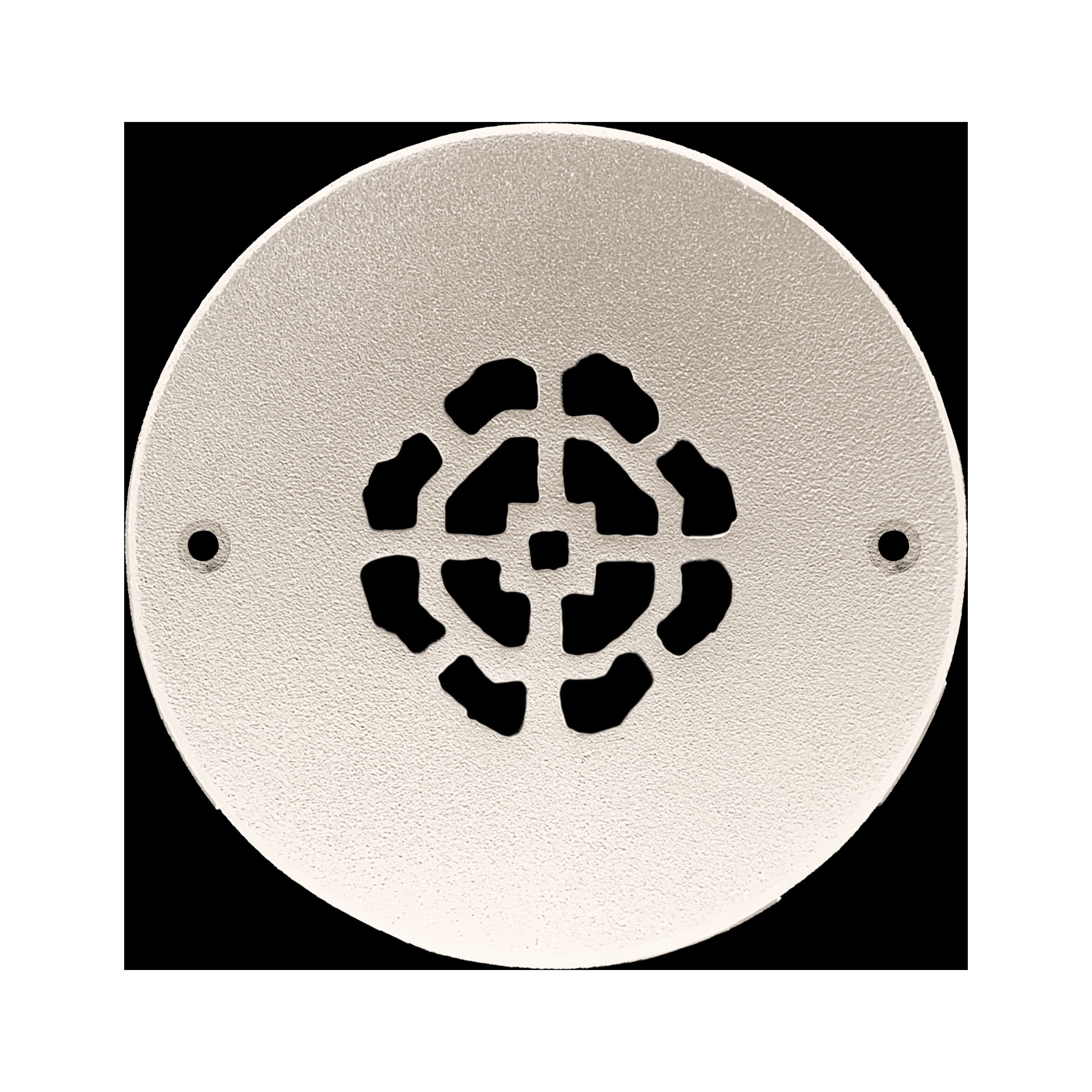 Achtek 2.5" Duct Opening Solid Cast Aluminum Round Grille ( 4" Round Overall) | Powder Coated White - With Holes For Wall / Ceiling