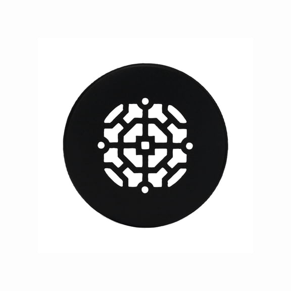 Achtek 2" Duct Opening Solid Cast Aluminum Round Grille ( 3-1/2" Round Overall) | Powder Coated Black - Without Screw Holes for Floor