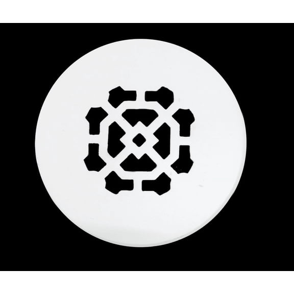 Achtek 3.5" Duct Opening Solid Cast Aluminum Round Grille ( 5" Round Overall) | Powder Coated White- Without Holes for Floor