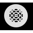 thumbnail image 1 of Achtek 4.5" Duct Opening Solid Cast Aluminum Round Grille ( 6" Round Overall) | Powder Coated White - Without Holes for Floor, 1 of 11