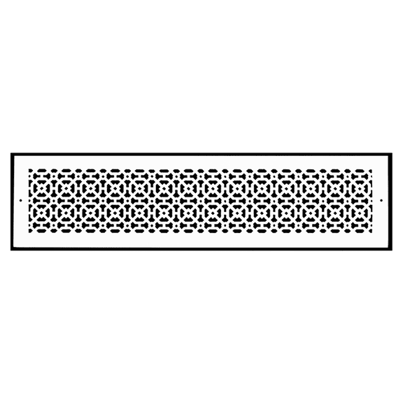 Achtek 6"x 30" Duct Opening Solid Cast Aluminum Air Return Grill Vent Cover | Powder Coated| (Overall 8"x 32") White- For Wall With Screw Holes