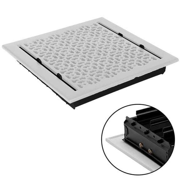 Achtek Air Supply Vent 12"x 14" Duct Opening (Overall 13-1/2"x 15-3/4") Solid Cast Aluminum Register Cover | Powder Coated