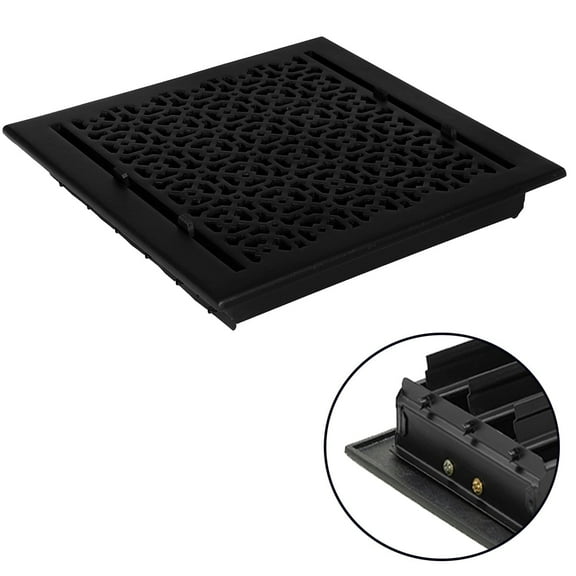 Achtek Air Supply Vent 12"x 14" Duct Opening (Overall 13-1/2"x 15-3/4") Solid Cast Aluminum Register Cover | Powder Coated