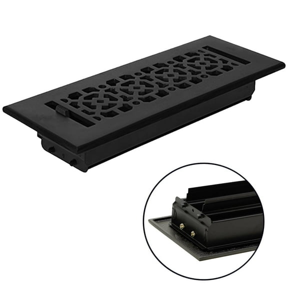 Achtek Air Supply Vent 3"x 10" Duct Opening (Overall 4-1/2"x 11-3/4") Solid Cast Aluminum Register Cover | Powder Coated