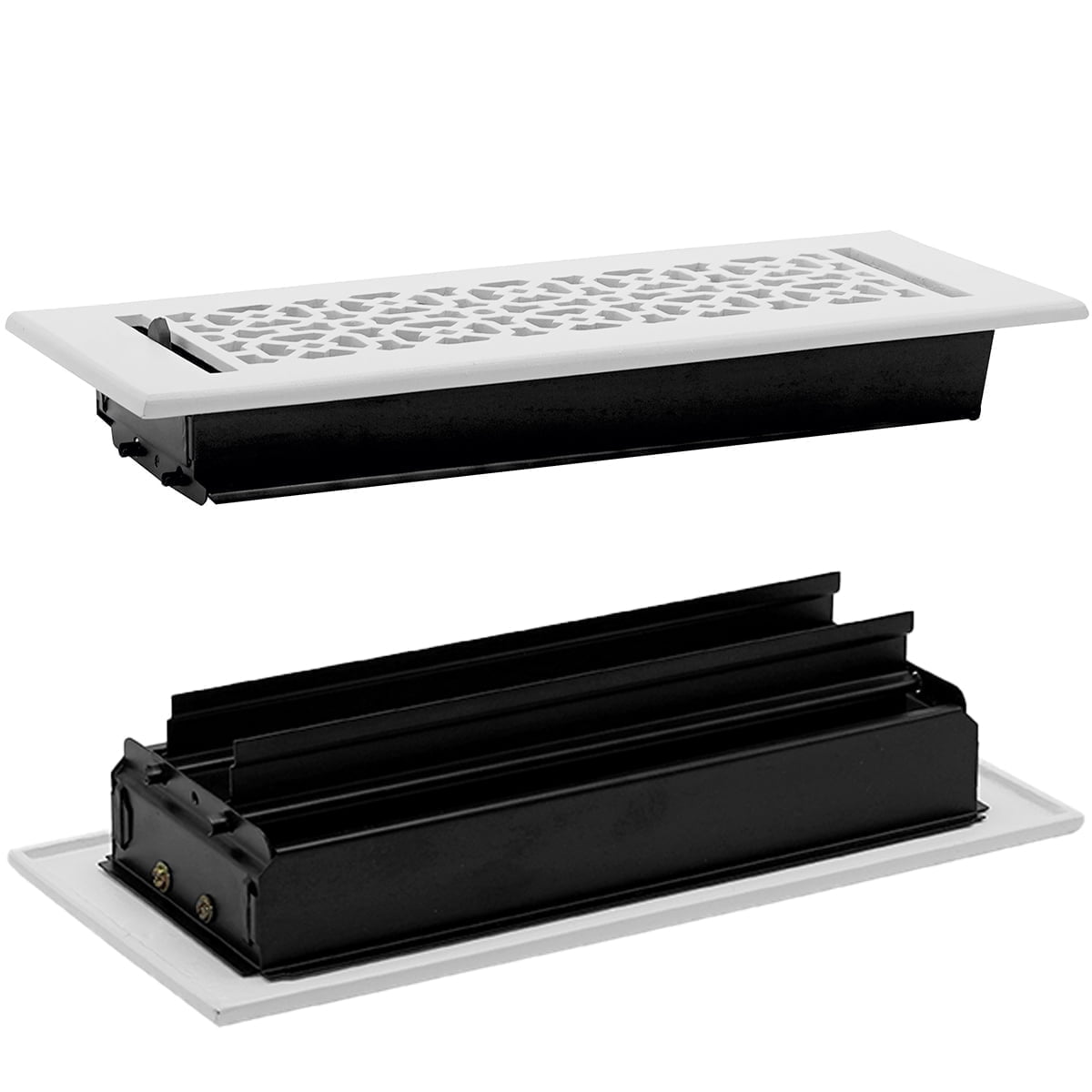 Achtek Air Supply Vent 4"x 12" Duct Opening (Overall 5-1/2"x 13-3/4") Solid Cast Aluminum Register Cover | Powder Coated