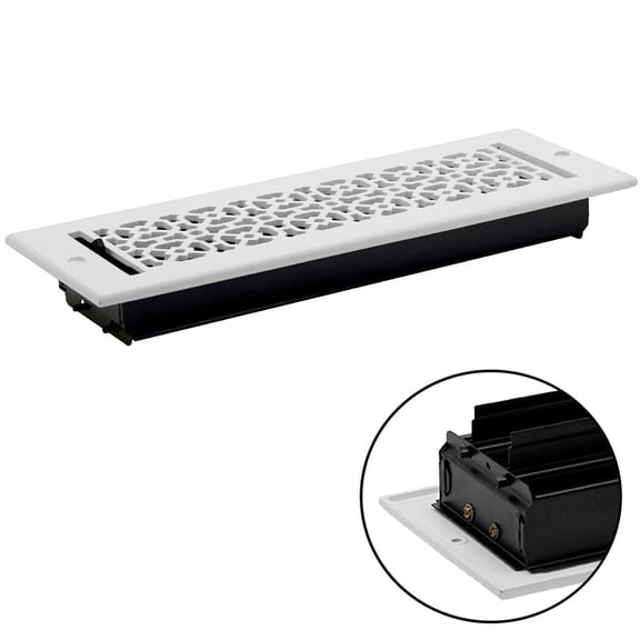 Achtek Air Supply Vent 4"x 14" Duct Opening (Overall 5-1/2"x 15-3/4") Solid Cast Aluminum Register Cover | Powder Coated